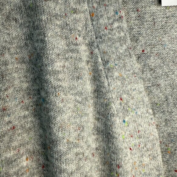 Loft Long Duster Coatigan NWT Open Front Pockets Rainbow Speckled Gray Size M - Picture 4 of 9